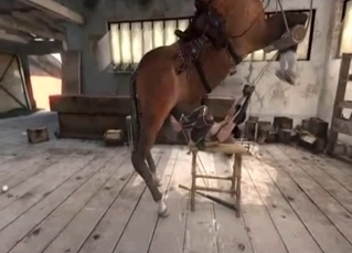 Horse fucks Quiet from MGS, 3D bestiality